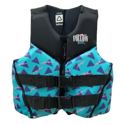 Follow Grommy Youth CGA Jacket - Black/Teal (50-90 LBS)<Follow Wake Clearance