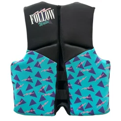 Follow Grommy Youth CGA Jacket - Black/Teal (50-90 LBS)<Follow Wake Clearance